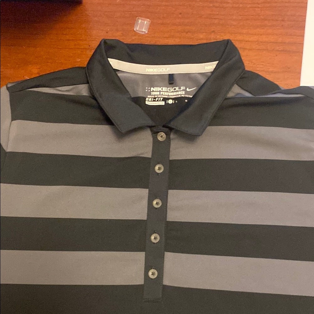 Nike Black and Gray Performance Polo